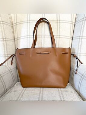 Parfois Classic Tan Faux Leather Structured Tote Bag – Minimalist Travel
